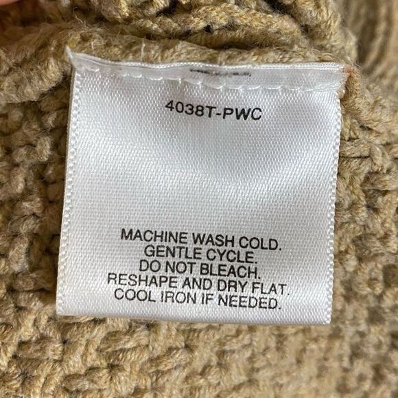 Classic Elements Turtleneck Sweater Multi Stitch Tan Large - Picture 6 of 6